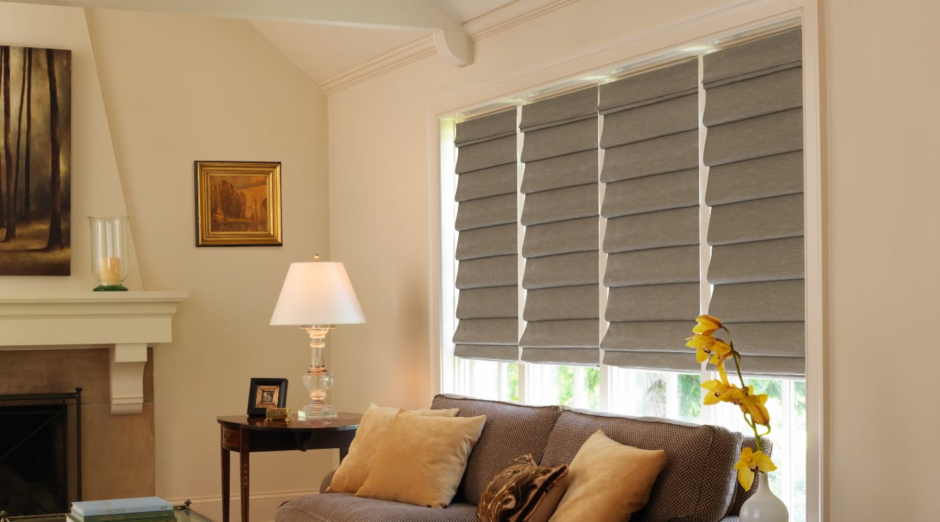Roman shades in a living room
